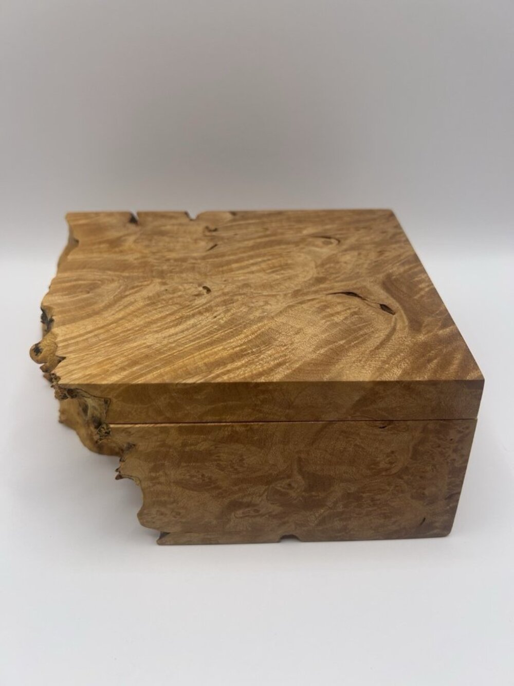 Michael Elkan Oregon Birdseye Maple Burl Box Handmade Wood Trinket Box Art Waxed - Picture 9 of 16